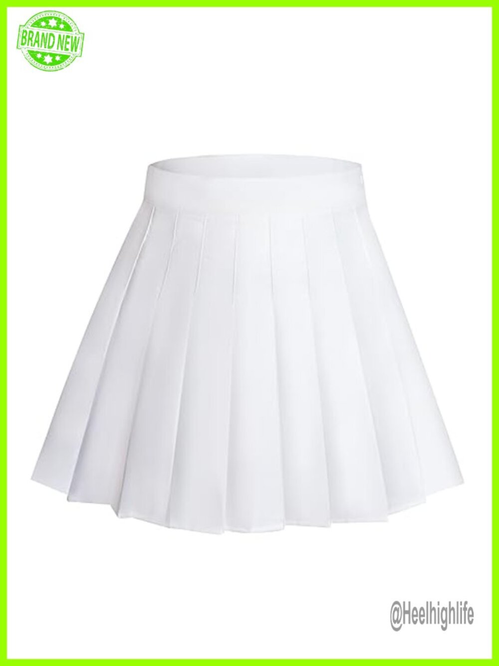High Waisted Pleated A-Line Mini Skirt with Lining Shorts